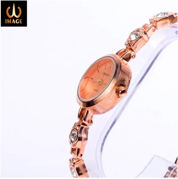 Image Color Fancy Ladies Watches- Stone Strap ( Rose Gold )